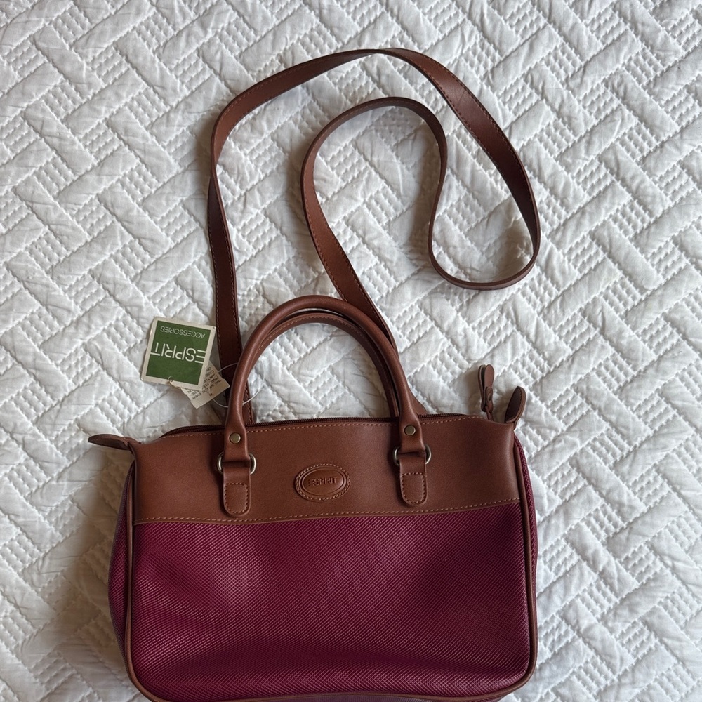 Esprit Brown and Red Crossbody Bag